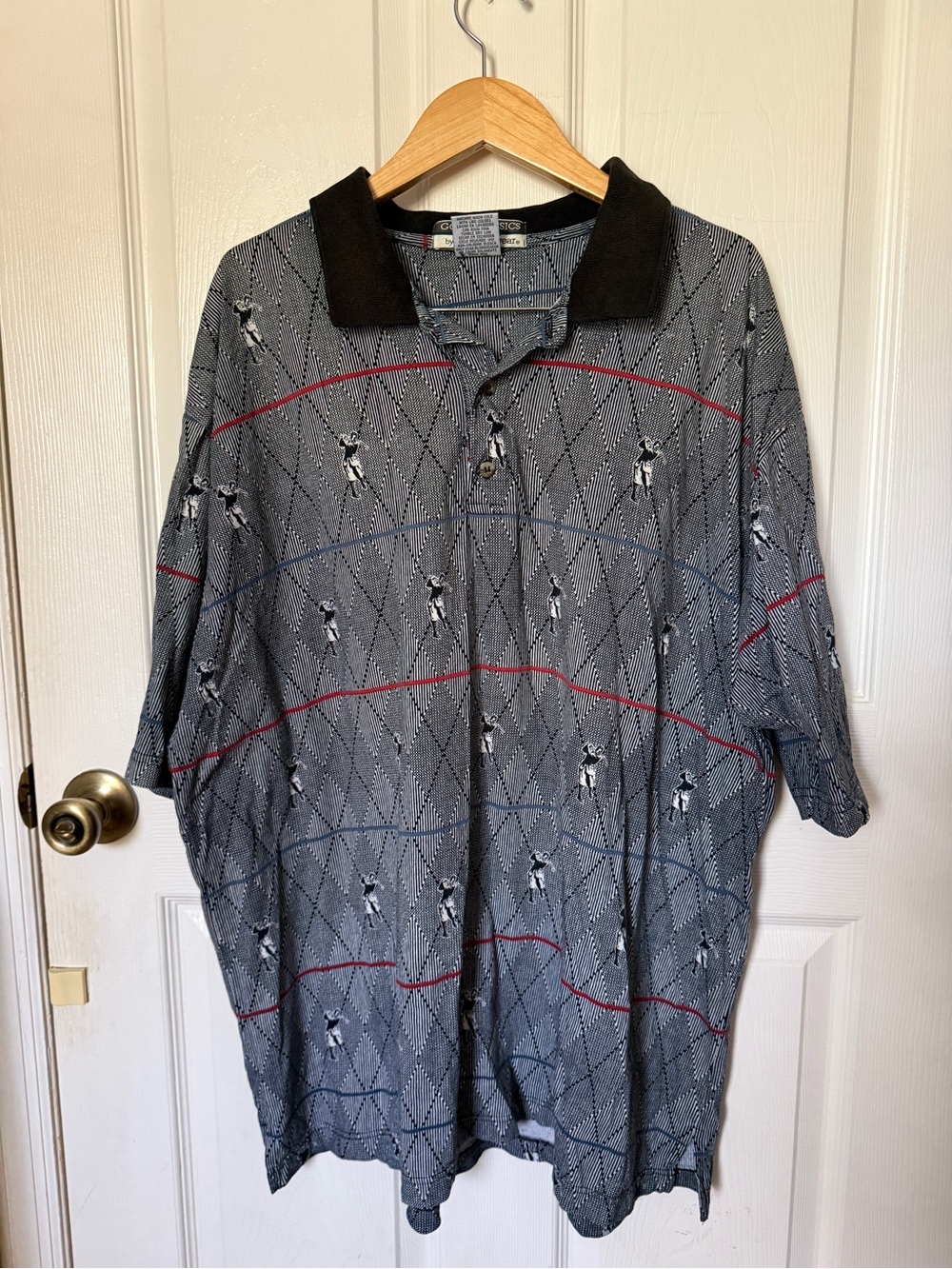 Vintage Golf Classics by Munsingwear Golf Printed Polo Collared Shirt / XL